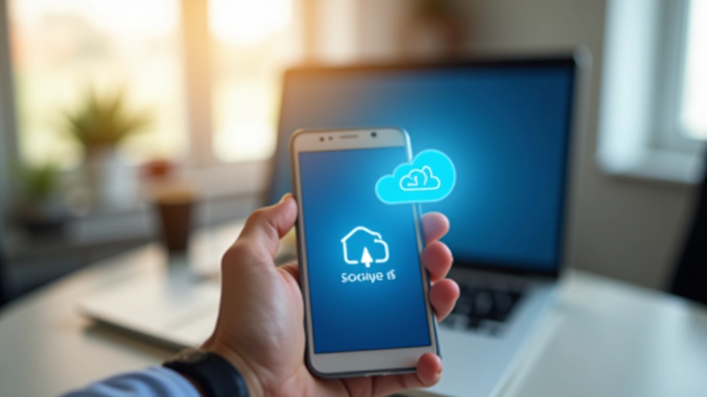 Símbolo de nuvem em um ecrã brilhante, representando armazenamento digital na nuvem